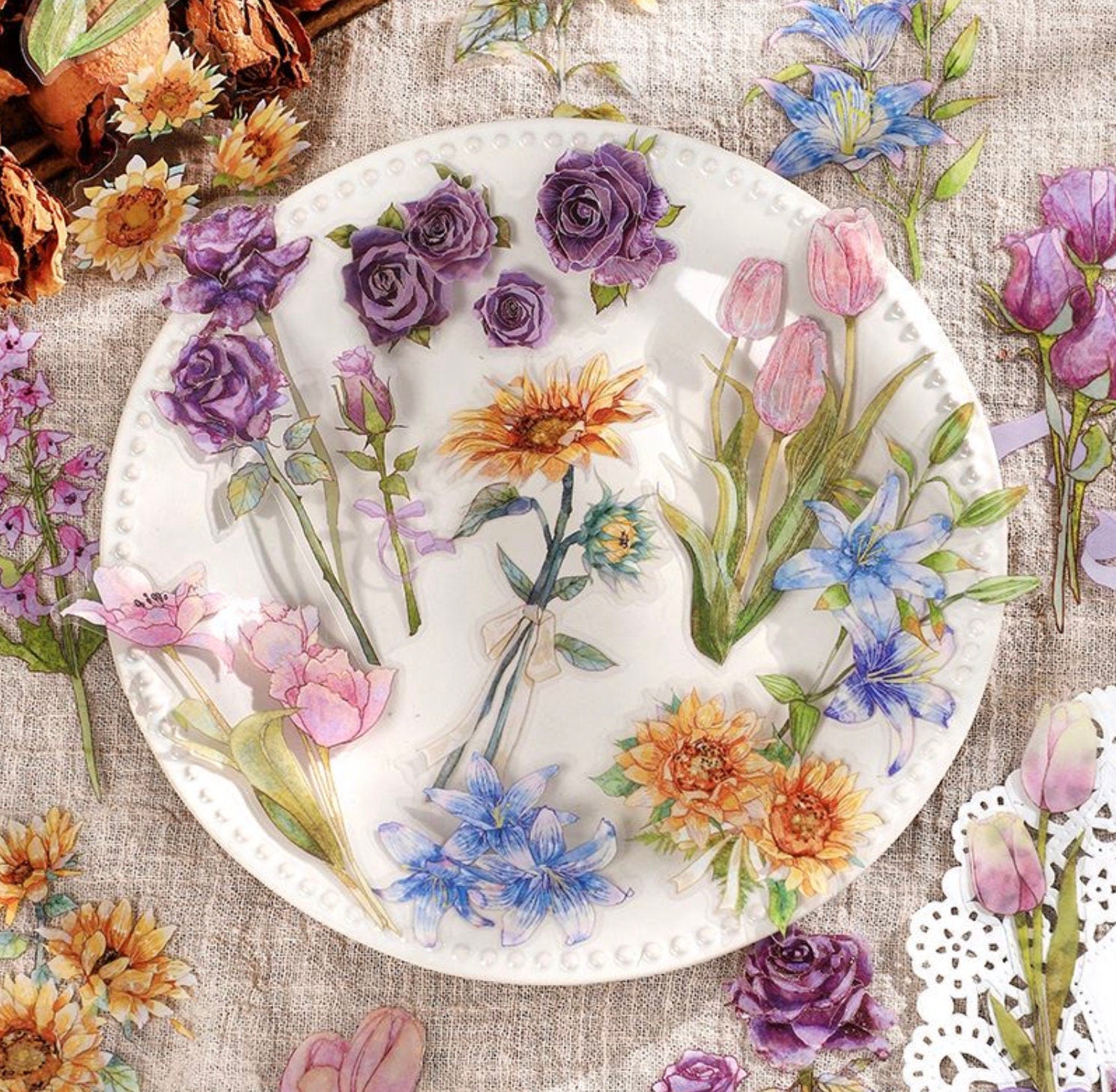 PET Flower Sticker Pack